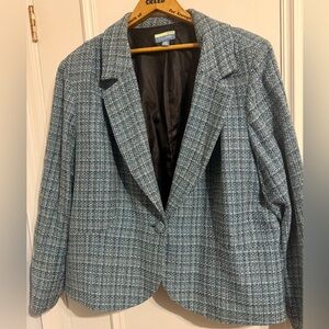 Othr Women's Blue and Black Checkered Blazer